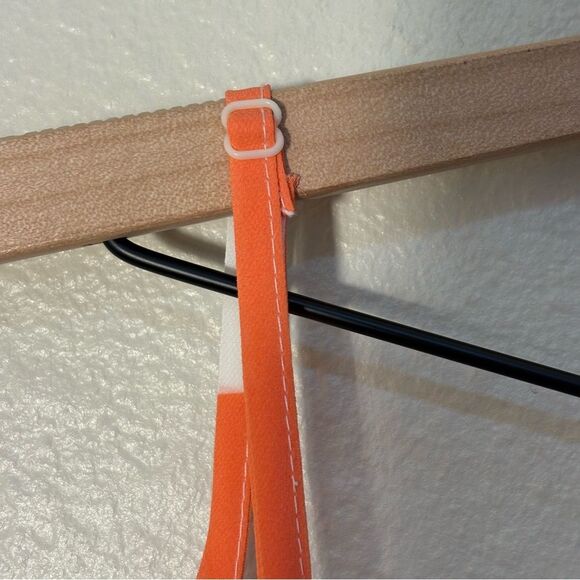 Maxi Sundress Chevron Print Women’s Medium Orange White Spaghetti Straps. - Picture 6 of 12